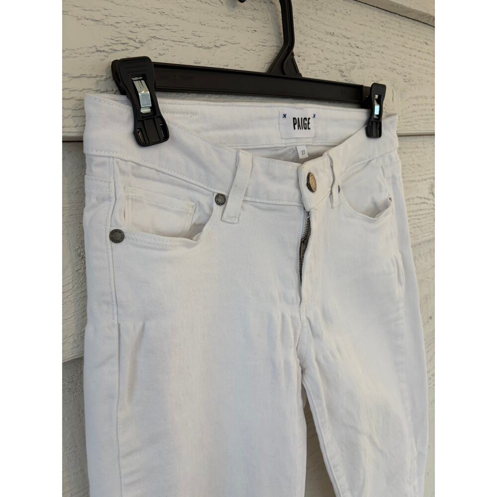 PAIGE Kylie Crop White Jeans Size 27 High Rise Skinny Ankle Denim - Picture 5 of 9